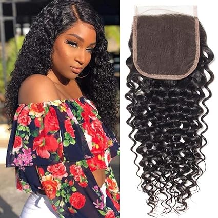 Sunber Hair Brazilian Curly Lace Closure Free Part 12 Inch Remy