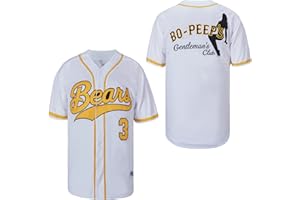 DEKEKE Men's Bo Peeps Gentleman's Club #3 Bad News Bears Chico's Bail Bonds Movie Baseball Jersey Stitched