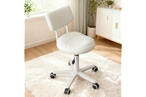 WXJHL Saddle Stool with Back Support Thick Padded Seat Ergonomic Chair Swivel Rolling Saddle Chair with Wheels for Hair Salon, Dental Clinic, Spa, Massage Studio, Office & Home