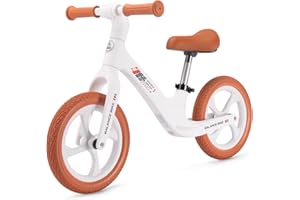 KONG MING CAR Toddler Balance Bike 2 Year Old, 12 inch Balance Bicycle for Kids 24 Months to 6 Years, Push Bicycle with Footrest, Adjustable Seat Training Bike Gift Bike for 2-6 Boys Girls