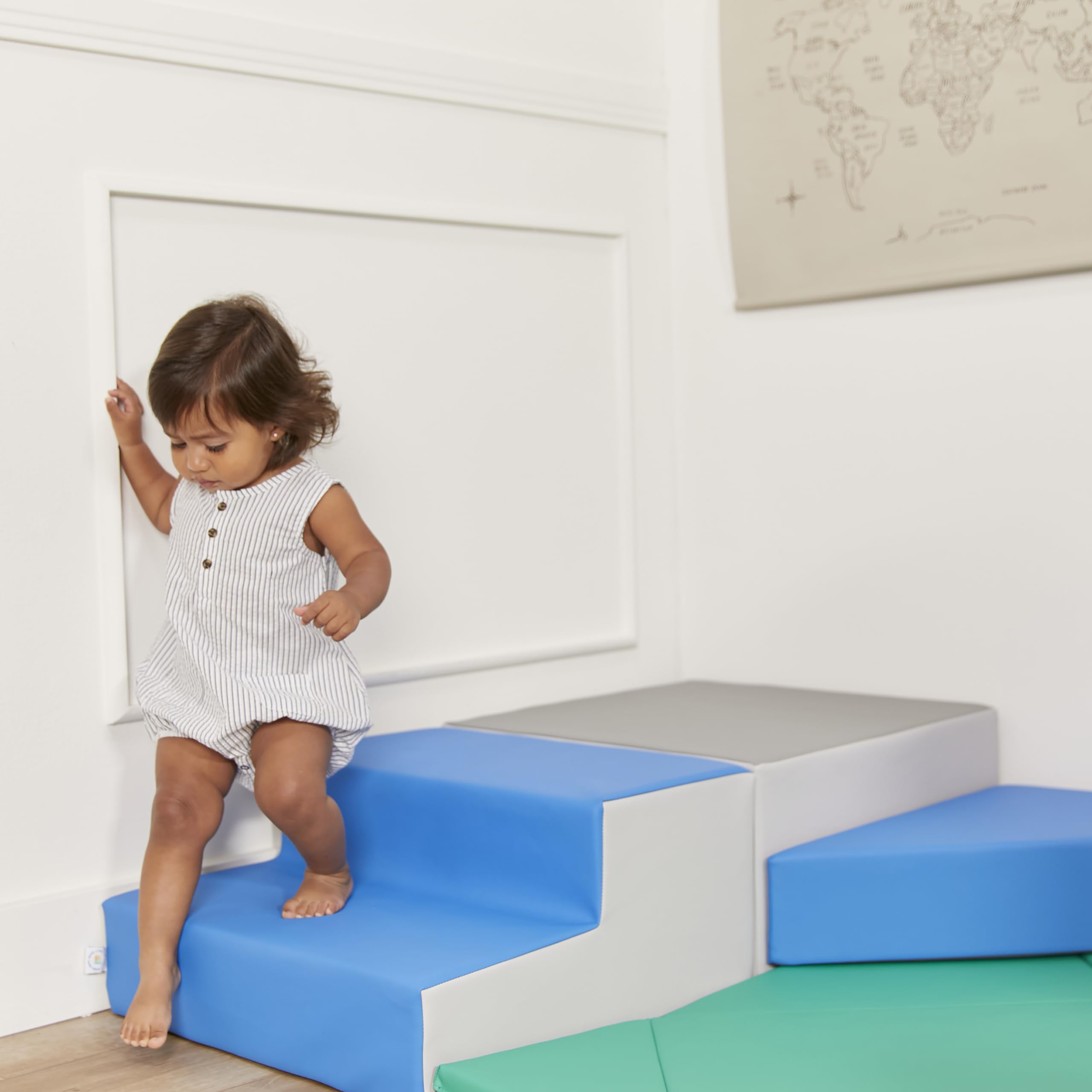 ECR4Kids SoftZone Adventurer's Summit Step, Corner Climber, Contemporary, 4-Piece