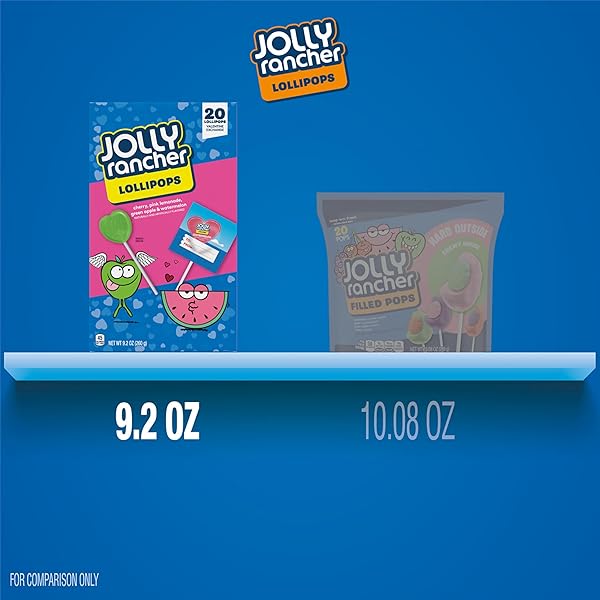 JOLLY RANCHER ASSORTED FRUIT FLAVORED, VALENTINE’S LOLLIPOPS BOX, 9.2 OZ (20 PIECES)