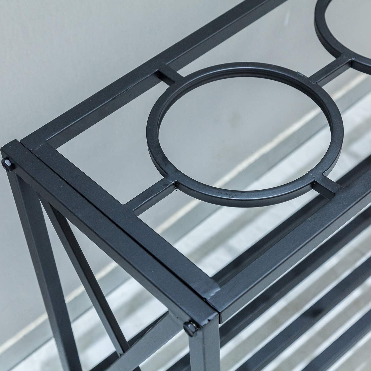 HANS CAO 2-Tier Iron Pot Shelves, Plant Stand, Plant Shelf Holder, Flower Display Storage Rack for Outdoor Indoor - Image 4