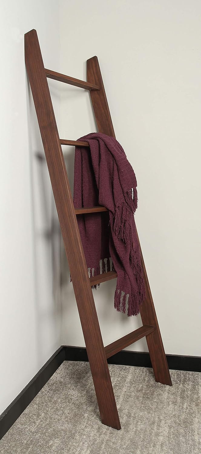 BrandtWorks, LLC 209L Lucus Walnut 72" Decorative Blanket Ladder, 20 x 72, Dark Brown