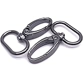 Goyunwell Swivel Clip 1 inch Swivel Clasp Curved Lobster Clasps 20pcs Gunmetal Swivel Snap Hooks Oval Ring Lobster Clip Clasps for Strap Bag Purse Hardward Carft 25mm