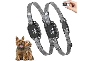 RICIVI Dog Bark Collar for Small Dogs 2 Pack, No Shock Anti-Bark Collars with 7 Sensitivities, 3 Adjustable Modes Beep & Vibration, IP67 Waterproof - Effective & Humane, Black