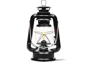 Large Paraffin Oil Indoor Lamp, Hurricane Lamp, Emergency Kit, Lamplight 52664 Farmer’s Lantern Indoor Oil Lamp, Black, Original