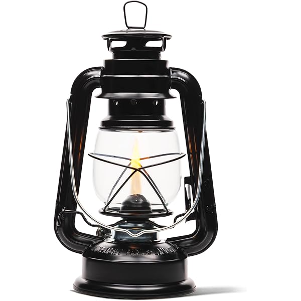 Rothko Red Kerosene Lantern - 12 Inch Tall Metal Camping Light With Adjustable Wick