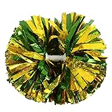 Hooshing 2PCS Pom Poms Cheerleading Green and Gold