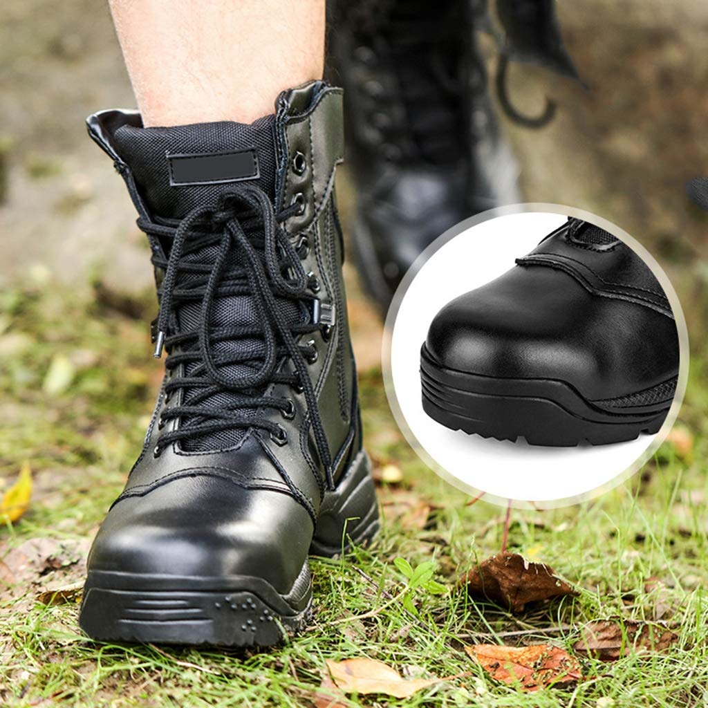 Alaeo Botas de Combate con Puntera de Acero Entrenamiento para la Patrulla  de la Selva para Hombres Táctica de Seguridad Botas Militares de la policía  para Caminar Botas Antideslizantes Calzado de trabajo