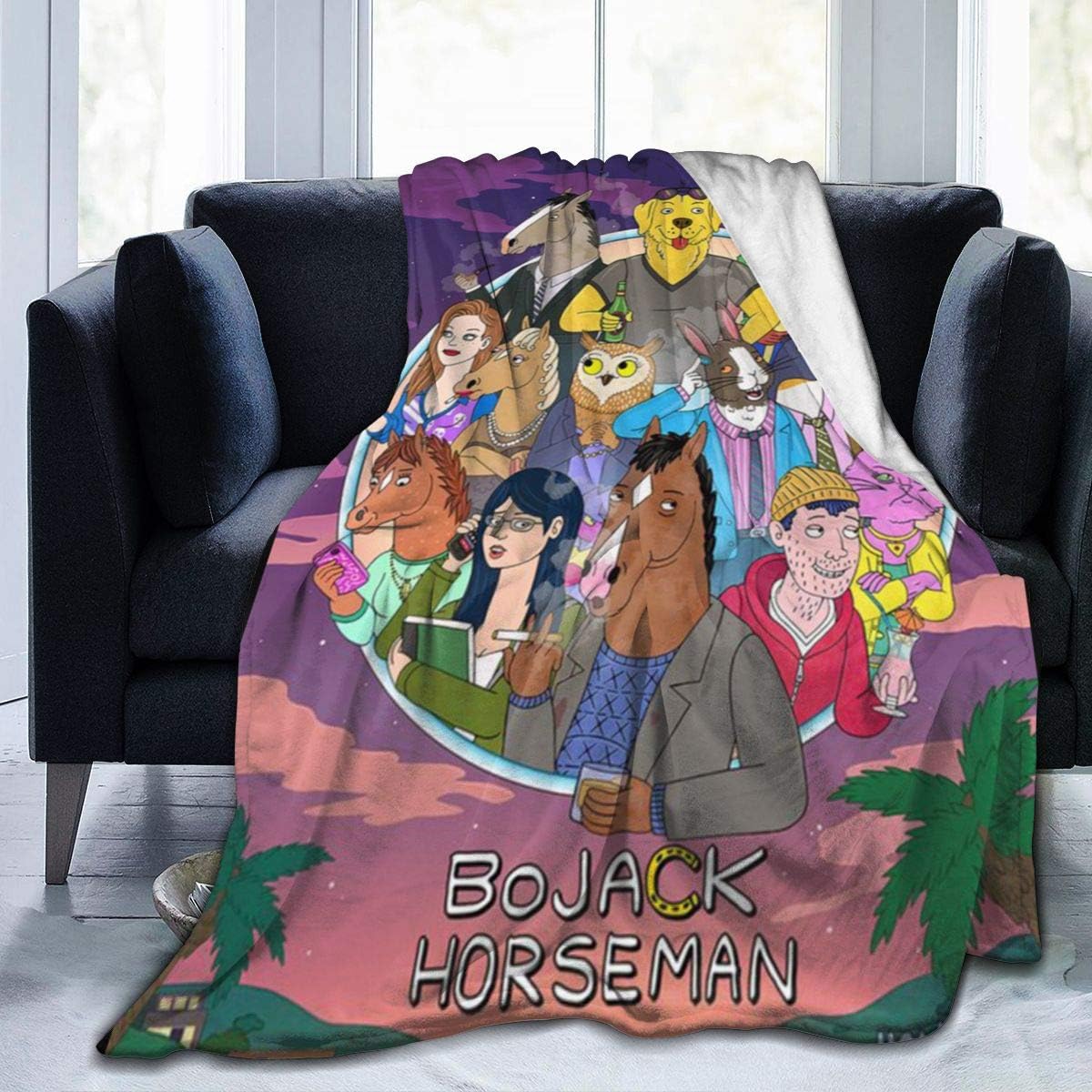 PrinceWu BoJack_Horseman Costymne Pillowcase Multicoloured Generalduty (18inch18inch)