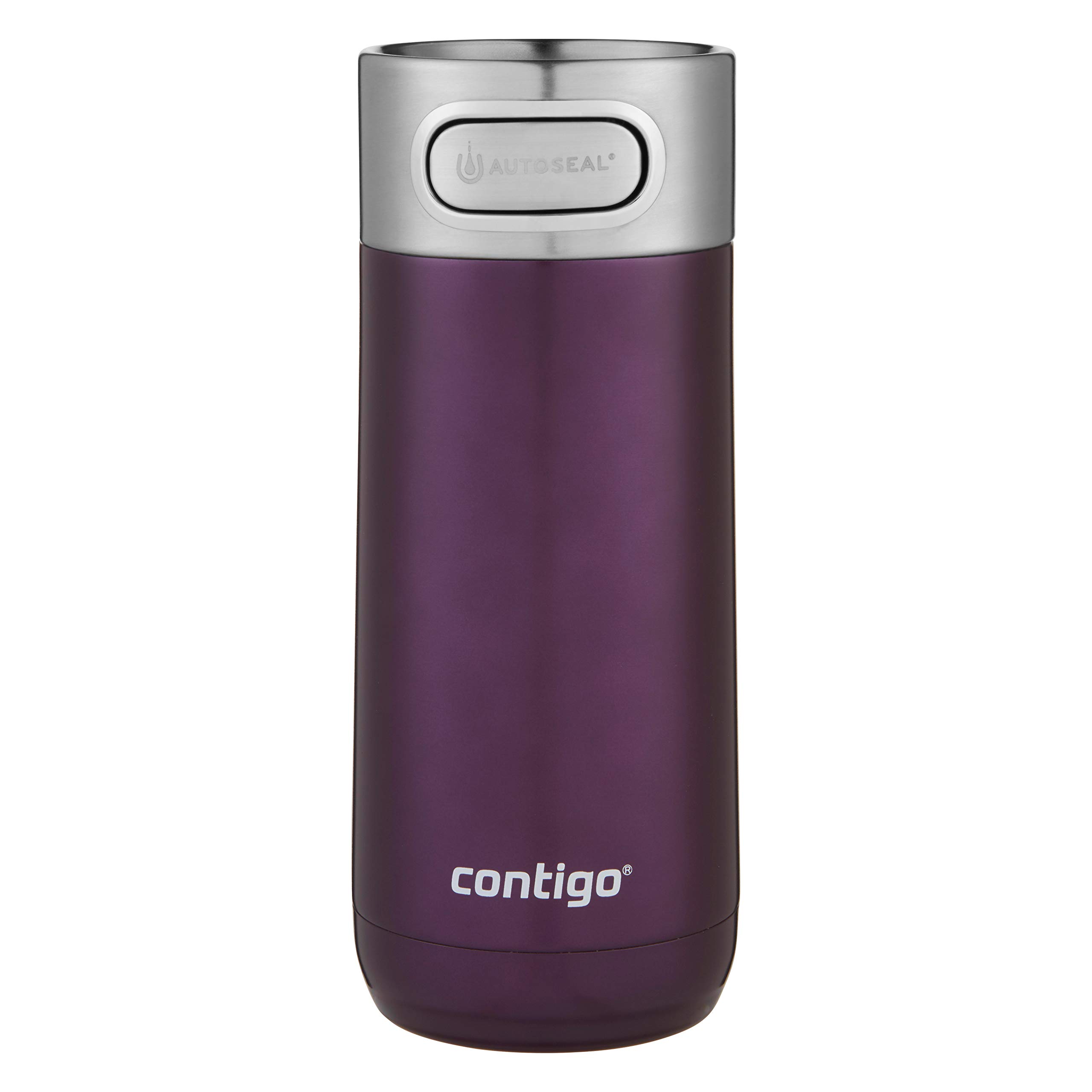 Contigo Luxe Autoseal Travel Mug, Stainless Steel Thermal Mug, Vacuum Flask, Leakproof Tumbler, dishwasher safe, Coffee Mug with BPA Free Easy-Clean Lid, Merlot, 360 ml