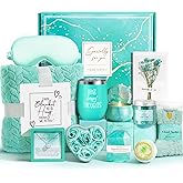 Birthday Gifts for Women, Self Care Gifts Christmas Box Get Well Soon Basket, Ocean Relaxing Spa Gifts Care Package w/ Flannel Blanket, Unique Mothers Day Gift Idea for Mom Her Friend Sister
