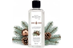 Maison Berger - Heavenly Spruce - Lampe Berger Fragrance Refill Oil for Home Diffusers - Luxury Air Freshener with Fir Tree, Cedarwood & Amber Notes - 16.9 Fl Oz (500ml)