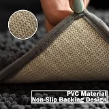 RUN HELIX Non Slip Chenille Bath Mat 40x60cm Dark Grey Absorbent view 3