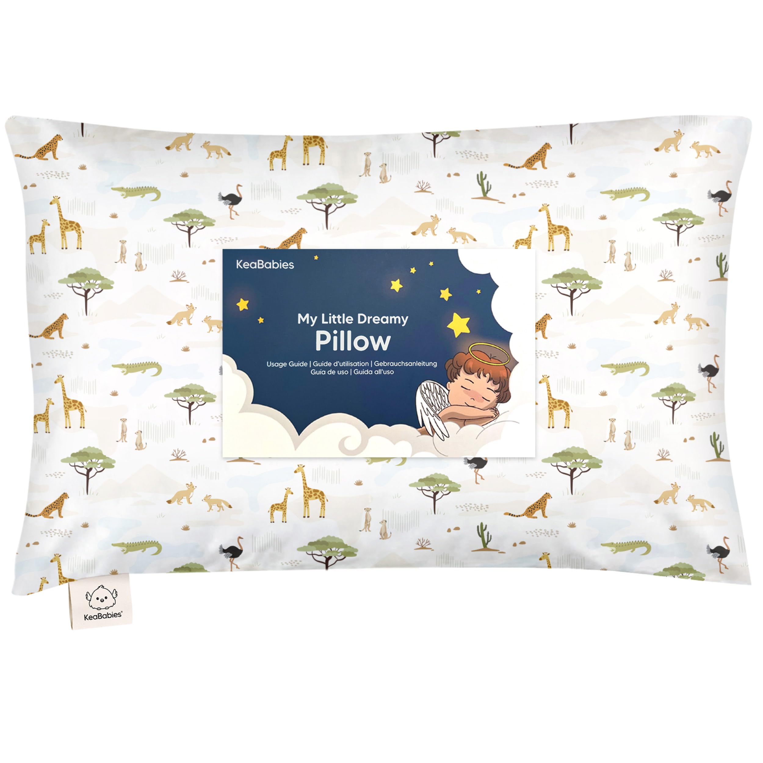 Photo 1 of Toddler Pillow with Pillowcase - 13x18 My Little Dreamy Kids Travel Bed Pillows for Sleeping, Organic Cotton Small Pillowcase, Soft & Breathable, Machine Washable, Toddlers 2-5 Years Old (Grasslands)