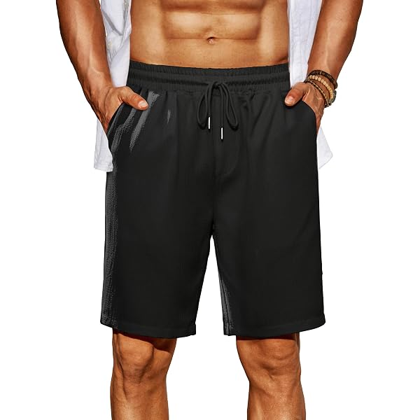 Men's Gym Workout Shorts - 5 Inch Inseam Athletic Training Shorts With Zipper Pockets, Black