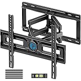 Pipishell Full Motion TV Wall Mount for 26-65 inch TVs up to 99 lbs, TV Mount with Dual Arms, Swivel, Tilt, Max VESA 400x400mm, 3 Bracket Heights, Wall Mount TV Bracket Fits 12”/16” Wood Studs, PIMF4