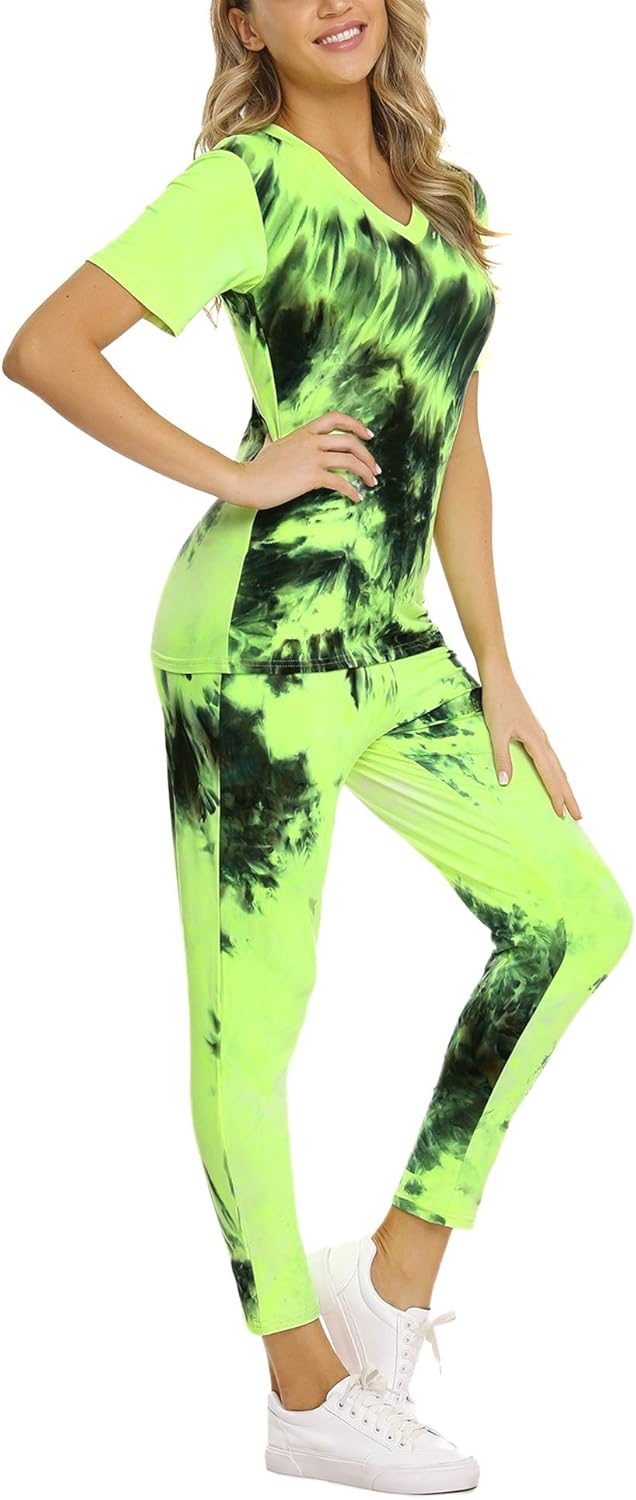 green tie dye sweatsuit