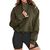 INFITTY Women's Half Zip Pullover Sweatshirts Quarter Zip Hoodies 2026 Long Sleeve Tops Fall Outfits Y2K Winter Clothes