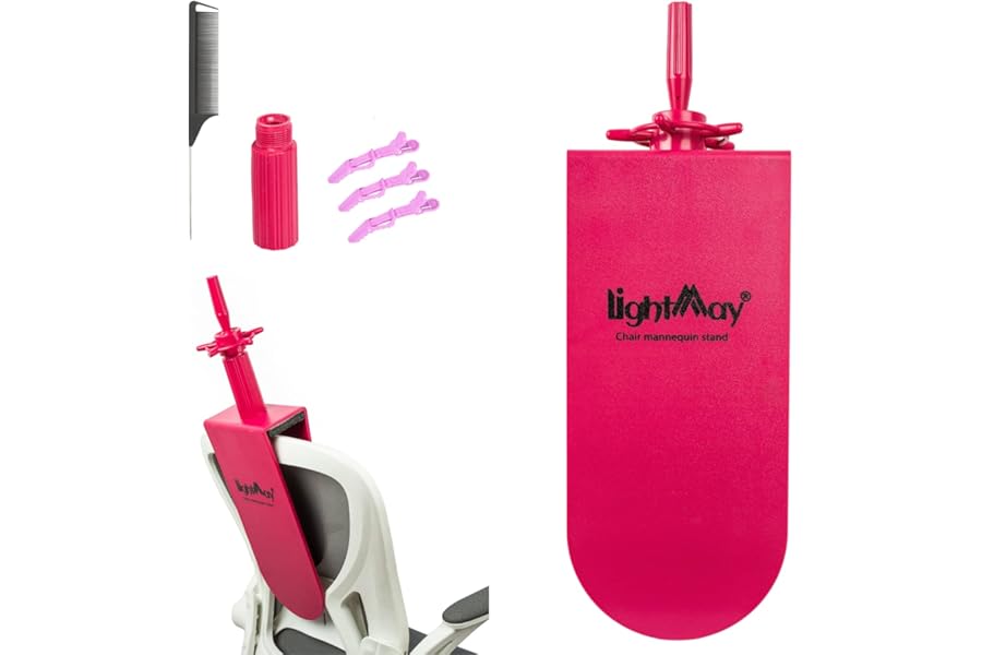 Mannequin Head Stand for Chair – Mannequin Stand for Trainning Head Sturdy and Durable Wig Head Stand for Cosmetology Hairdressing Seat Back Clamp (17 inch, Rose Red)