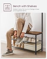 VASAGLE Coat Rack 3-in-1 with Shoe Storage Bench Hall Tree 32 x 85 x 175 cm view 6