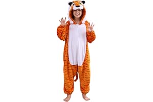 SimZoo Kids Animal Onesie Pajamas, 3-13 Years Boy and Girls Cosplay Costume Sleepwear, One-Piece Unisex Homewear