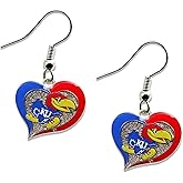 NCAA Kansas Jayhawks Swirl Heart Earrings