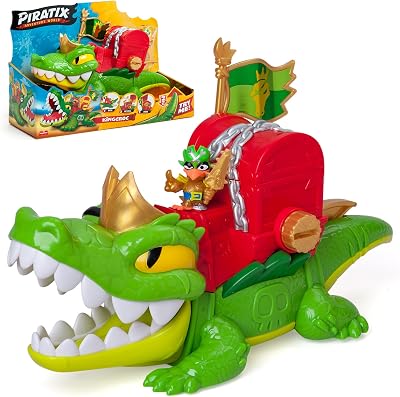PIRATIX ADVENTURE WORLD King Croc Articulated Crocodile with Treasure Chest