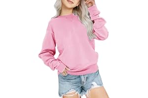 Bingerlily Girls Casual Long Sleeve Sweatshirt Crew Neck Cute Pullover Relaxed Fit Tops