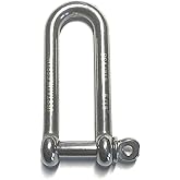 US STAINLESS Stainless Steel 316 Long D Shackle 5/16" (8mm) Marine Grade