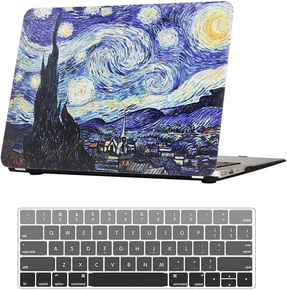 MacBook Air 13 Inch 2020 Case, A2179 Air 13.3" with Touch ID & Retina Hard Rubberized Cover Anti-Scratch Protective Case with Keyboard Cover for 2020 MacBook Air 13.3 Inch A2179, Starry Night