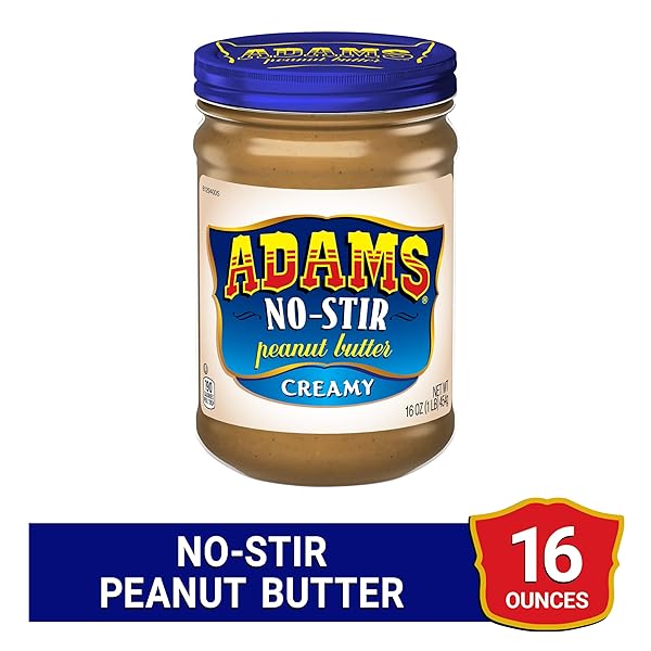 ADAMS NO-STIR CREAMY PEANUT BUTTER, 16 OZ. JAR