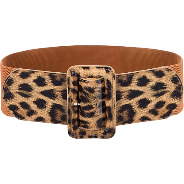 Pack 2 Cinturones Elásticos Para Mujer En Leopardo Y Negro ¡Ajusta Y Combina Con Todo!
