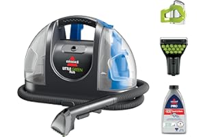 BISSELL - Portable Carpet Cleaner - Little Green Carpet & Upholstery Machine - 48oz Capacity with Stain Brush and self-Cleani