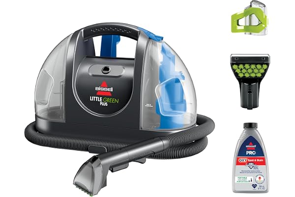 BISSELL - Portable Carpet Cleaner - Little Green Carpet & Upholstery Machine - 48oz Capacity with Stain Brush and self-Cleani