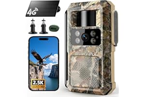 CADRALI 2.5K HD Solar Powered Trail Camera with Night Vision, 4G LTE Cellular Wildlife Game Camera-0.2s Trigger Time Motion Activated, IP66 Waterproof Trail Cam Built-in SIM Card