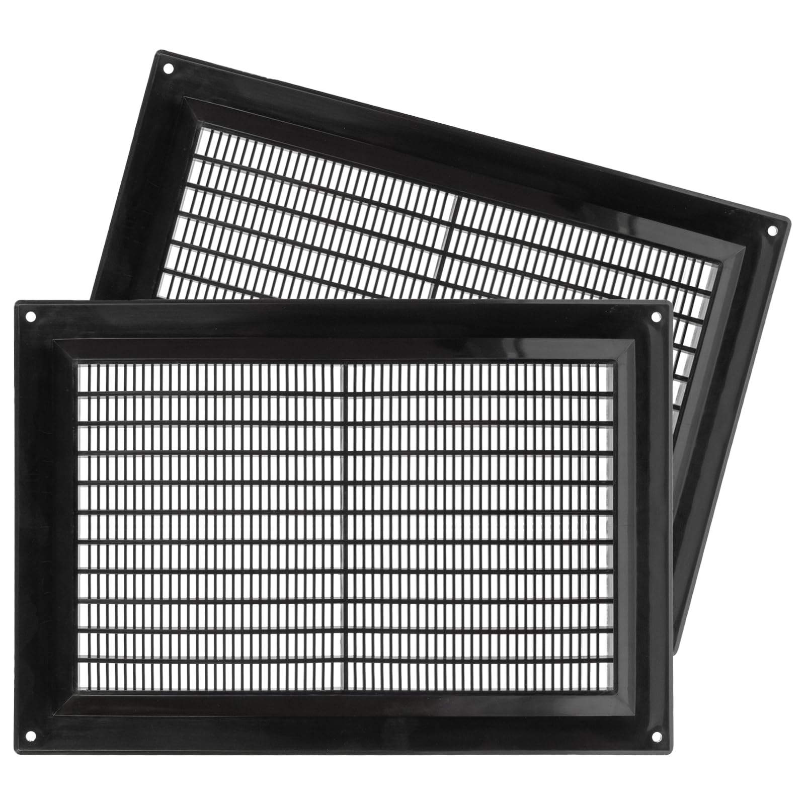 Repa Market 2-Pack 10'' x 7'' Inch / 250 x 170 mm Plastic Black Vent Cover - Louver Duct Cover - Return Air Vent Cover - Protective Screen Mesh - HVAC Ducting Ventilation - Fresh Air Intake Cover — image 1