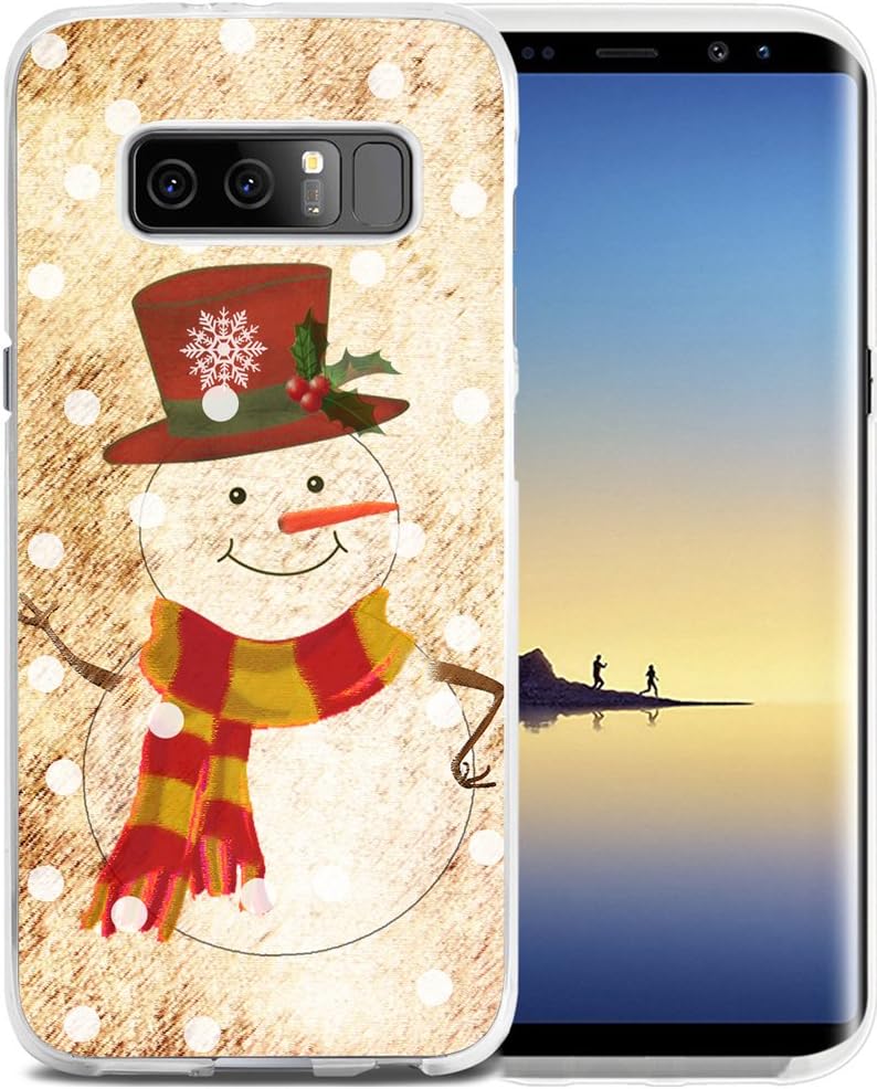 Note 8 Case Christmas Snowman - CCLOT Case for Galaxy Note8 - Protector Replacement Cover Compatible with Samsung Note 8 Cute Theme Design Scene Vintage (Slim Flexible TPU Silicone)