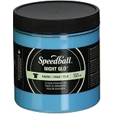 Speedball 047520 Night Glo Screen Printing Ink, 8 fl. oz., Blue