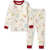 Burt's Bees Baby Girls Organic Cotton Pajamas, Toddler PJ Set, 2-PC | Soft, cozy, snug fitting pajamas feature stretchy ribbed cuffs and hand painted prints to make bedtime a breeze