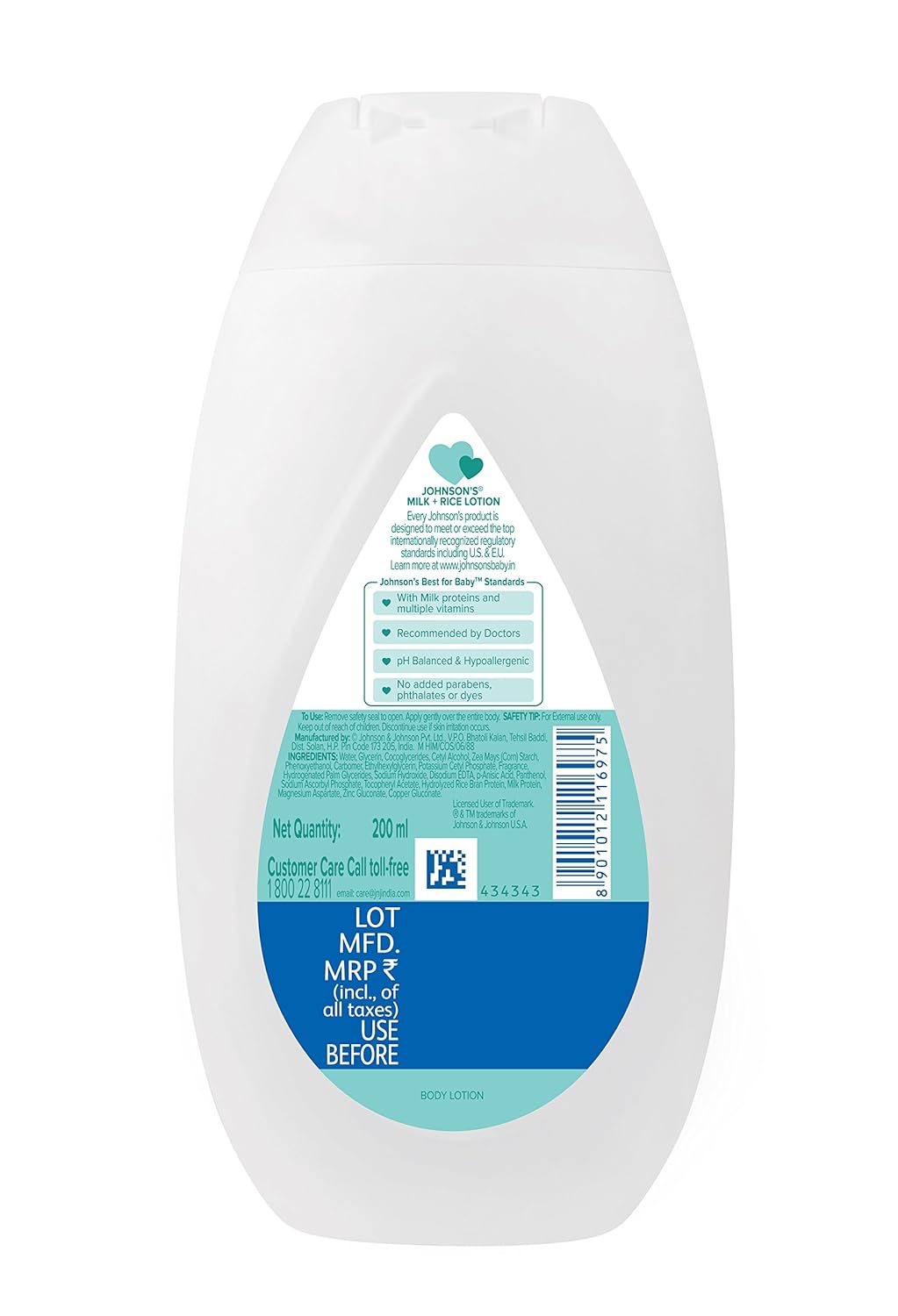 johnson baby lotion milk and rice price