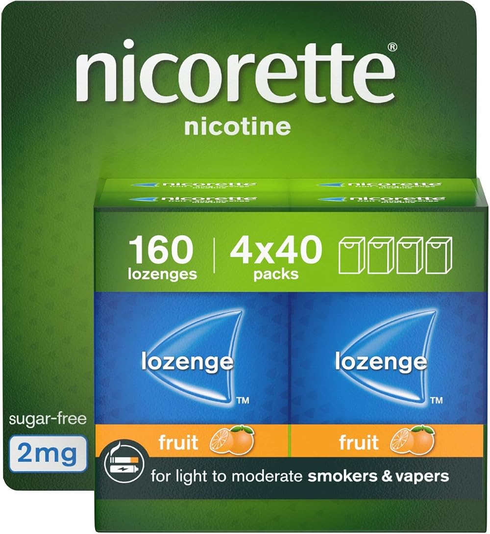 Nicorette Fruit 2mg Lozenges 160 Pieces 4 x 40 Packs Nicotine Cools