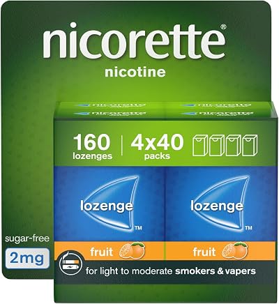 Nicorette Fruit 2mg Lozenges 160 Pieces 4 x 40 Packs Nicotine Cools