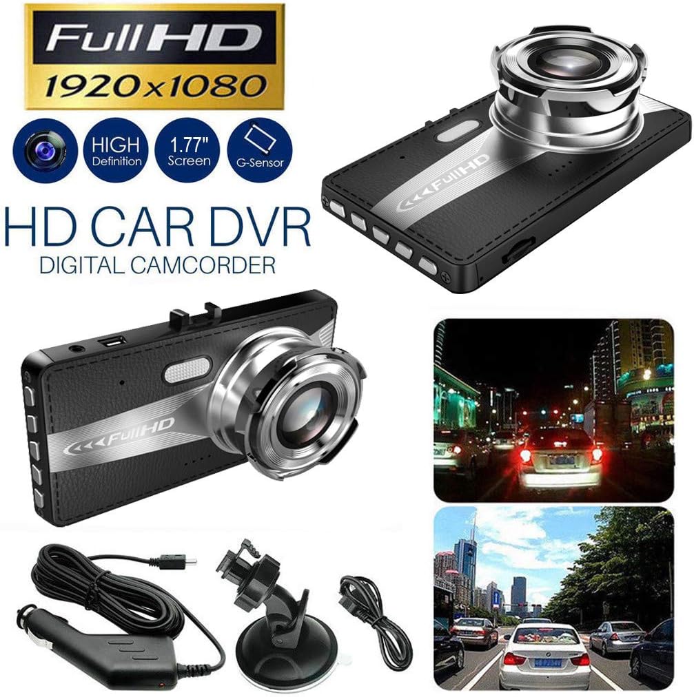 Kuerqi HD 1080P Night Vision Vehicle Camera Car DVR Video Recorder Dash Cam 3.0 inch Touch Screen G sensor, Motion Detection, Cyclic Recording, SD/MMC Card, Time and Date Display, Microphone