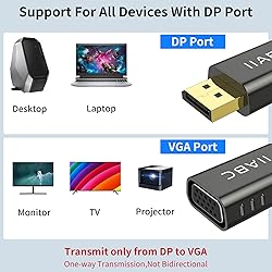 IIABC DisplayPort to VGA Adapter 1080P