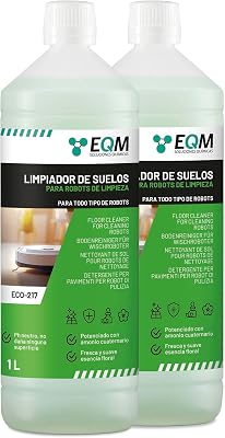 EQM - ECO-217 - Limpador de Pavimentos para Robôs de Limpeza - 2x1 L - Adequado para Qualquer Superfície graças ao seu pH Neutro - Aroma Floral Agradável