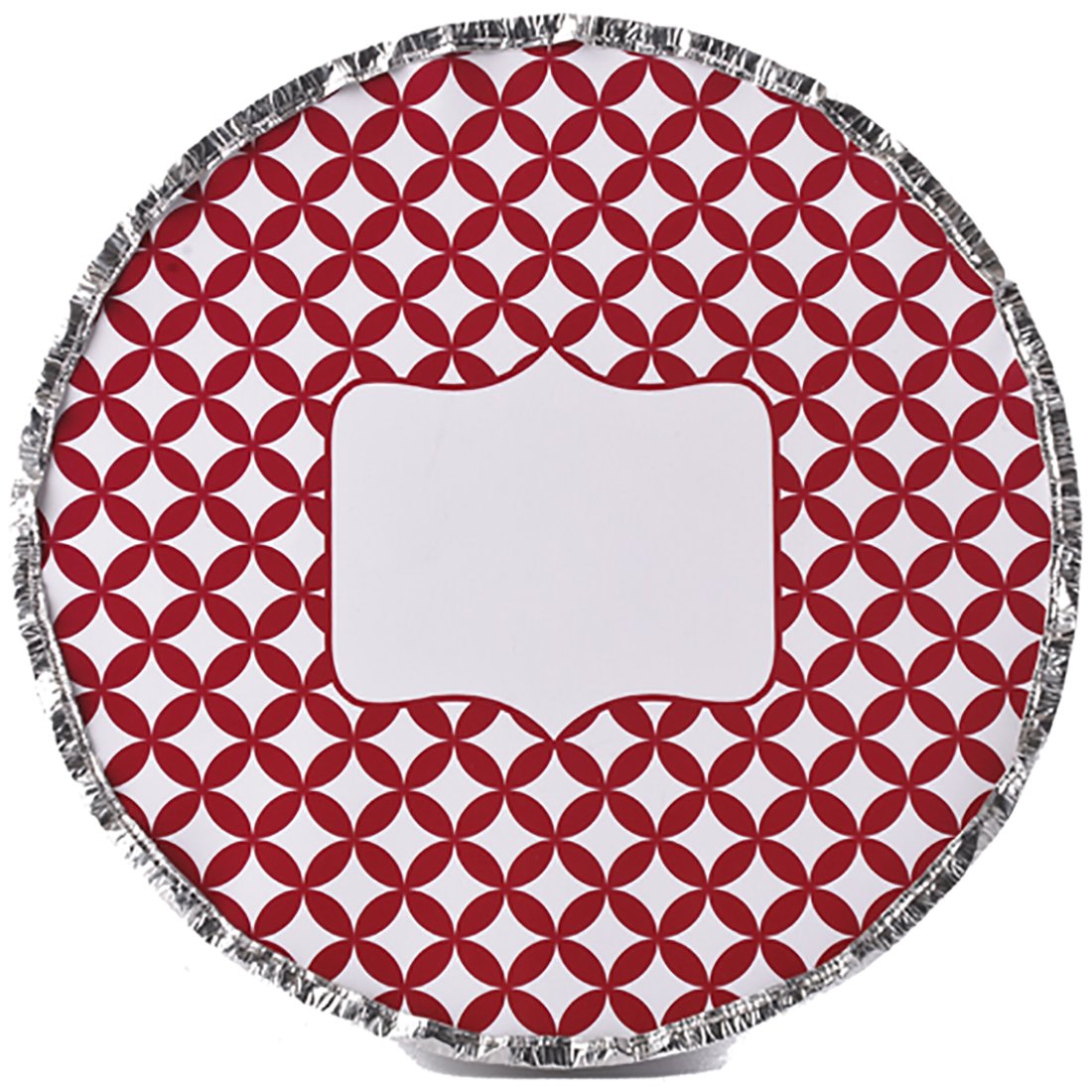 Simply Baked Round Baking and Take-out Pan 9-Inch/44-Ounce Capacity Scarlet Medallion 6-Pack Disposable Oven & Freezer Safe Foil Pan with Paper Lid