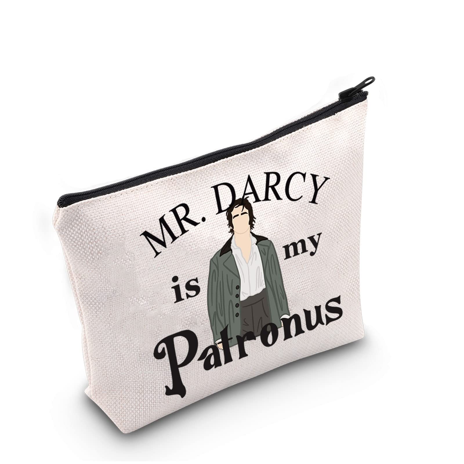Literary Gift Mr Darcy is My Patronus Makeup Bag Mr Darcy Fan Cosmetic Bag Jane Austen Fan Gift Bookish Gift Zipper Travel Bag (Mr Darcy is My Patronus)