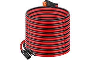 BEHAUNTY 10AWG Tinned Copper Wire XT60i to Solar Panel Connector Extension Cable 30FT – Heavy-Duty Solar to XT60i Cable for RC Batteries, Drones, Solar Power Systems, and Renewable Energy Applications